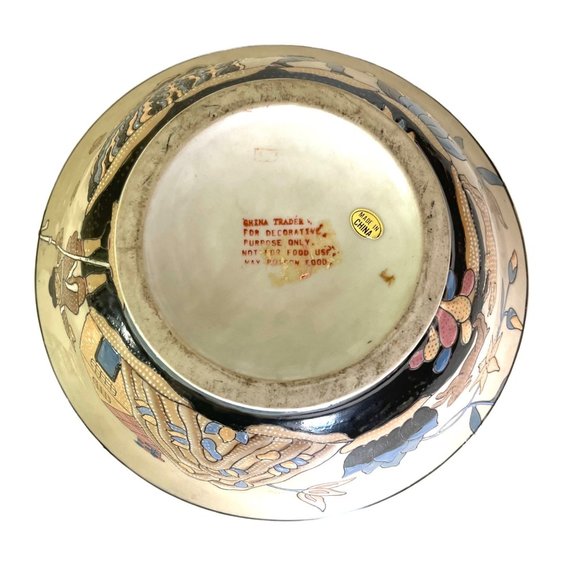 Vintage China Trader Bowl Hand Painted Enamel 9.75" x 3.75" - Picture 6 of 9